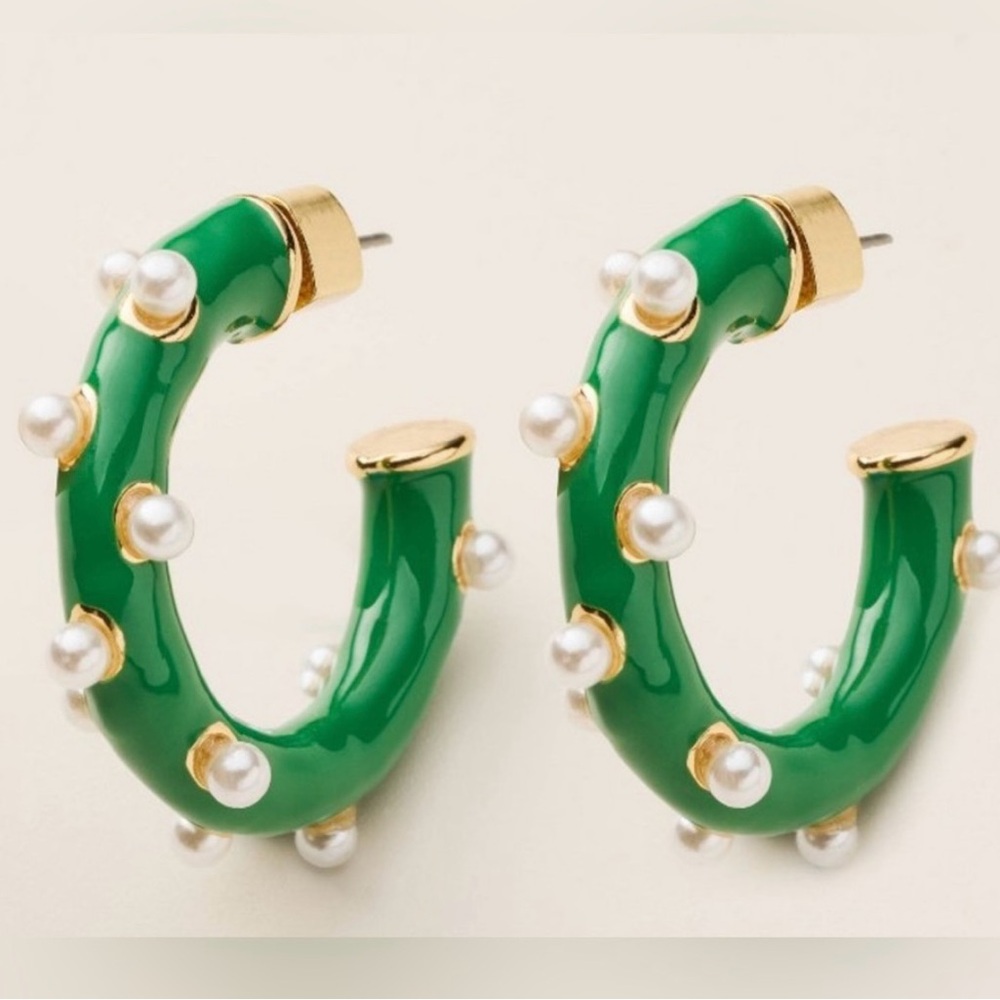 NWT! Kate Spade x Target Pearl Polka Dot Hoop Earrings